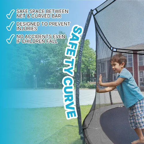 Vista 2 de LeJump Trampolín para exteriores sin resorte de 14 pies, 12 pies, 10 pies, con red, trampolines grandes aprobados por ASTM para niños y adultos