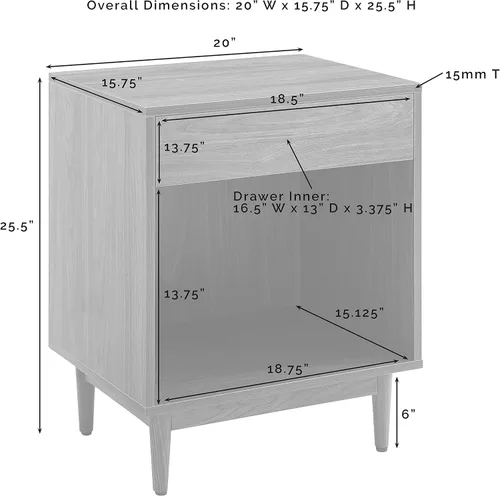 Vista 3 de Crosley Furniture Liam - Mesa auxiliar y soporte para tocadiscos con almacenamiento para discos de vinilo, nogal