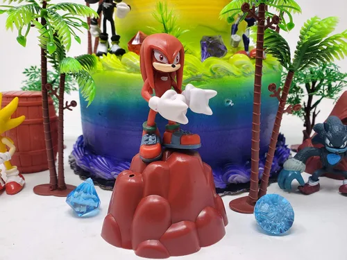 Vista 3 de SONIC and Friends - Decoración para pastel de fiesta de cumpleaños con figuras de Sonic y accesorios decorativos