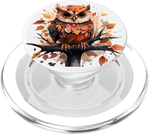 Vista 8 de PopSockets PopGrip estándar de búho