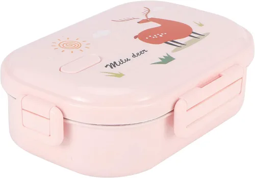 Vista 3 de Vbestlife Contenedor de alimentos, caja Bento de 24.3 fl oz, aislada a prueba de fugas para niños y adultos (color puro en polvo-ciervo)