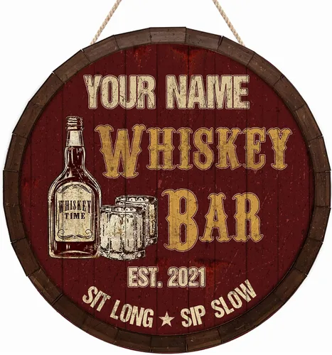Vista 20 de Artsy Woodsy Placa de madera personalizada para bar pub (no tallada) Accesorios de decoración de pared y puerta, letrero rústico de bar, letrero