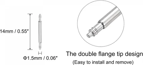 Vista 2 de uxcell Kit de repuesto de pasadores de correa de reloj, acero inoxidable de 0.551in, 4 pines con herramienta de extracción de barra de resorte