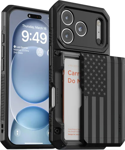 Vista 56 de VRS Design Damda Glide Pro funda compatible con iPhone 12/12 Pro, con espacio para 4 tarjetas, prémium, resistente, tarjetero semiautomático Verde