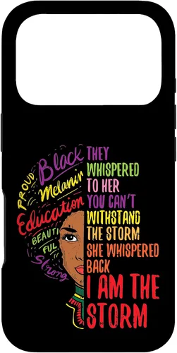 Vista 30 de I Am The Storm BLM Melanin Women African Black History Pride Case for iPhone 17