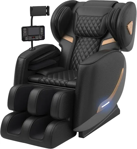 Vista 8 de Silla de masaje Shiatsu de cuerpo completo 3D de gravedad cero con rodillos de 10 nodos, 20 bolsas de aire, calefacción de cintura y piernas, audio