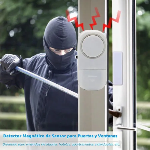 Vista 2 de Alarma de seguridad personal para ventana y puerta con sensor inalámbrico, 10