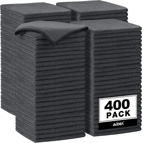 Vista 31 de AIDEA - Paño de limpieza de microfibra negro, 12 unidades, trapos de limpieza absorbentes de 12 x 12 pulgadas Microfiber Towels for Cars Lint Free