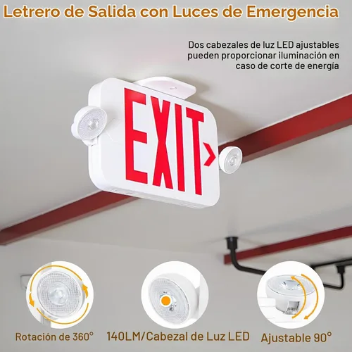 Vista 2 de LIT-PaTH Señal de salida con luz de emergencia, batería de respaldo, 1 paquete
