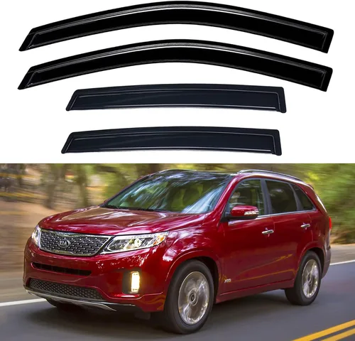 Vista 18 de YQAUTEC - Viseras para ventana, protectores contra la lluvia, compatibles con Subaru WRX 2015-2021, deflectores de viento para ventanas, viseras