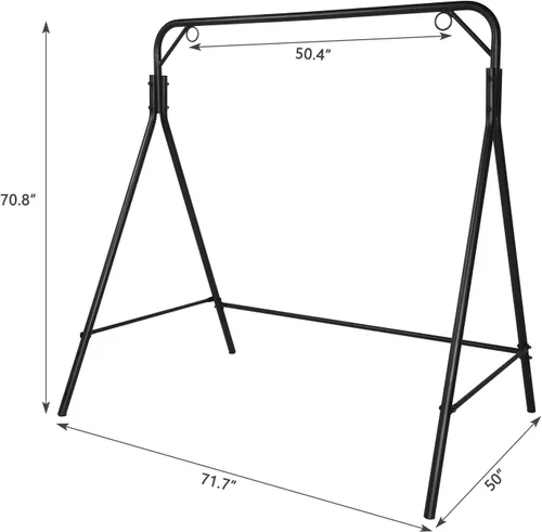 Vista 6 de Ochine Soporte de columpio de metal para porche, marco de columpio de madera resistente para adultos y niños, soporte de banco de columpio de porche