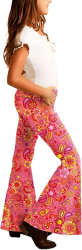 Vista 4 de Deerose Pantalones de cintura alta con estampado floral para niñas de 5 a 14 años