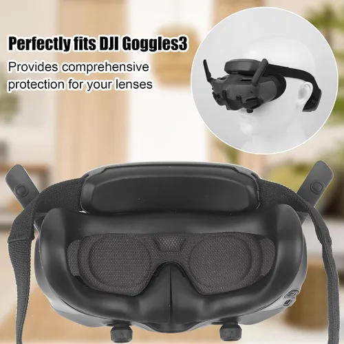 Vista 4 de Gafas 3 Cubierta protectora para DJI, gafas a prueba de polvo, 3 almohadillas cómodas, 3 protectores de lentes, almohadillas para ojos, accesorios