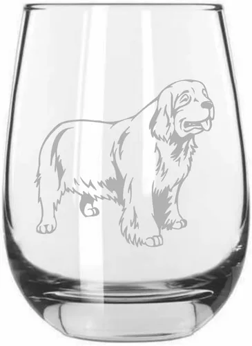 Vista 548 de Shar Pei (chino) - Vaso de vino sin tallo grabado para perro, 15.25 onzas