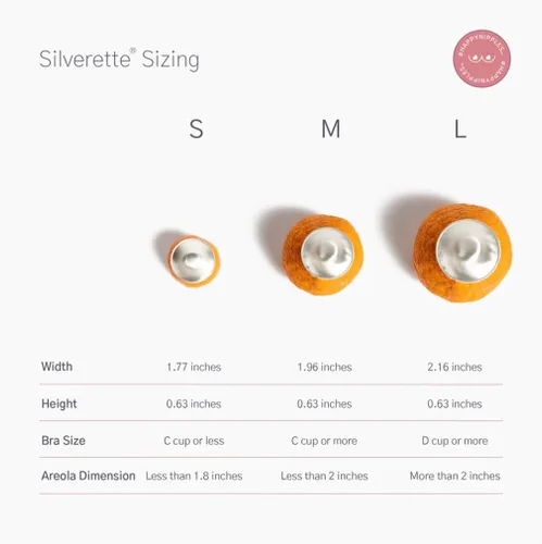 Vista 4 de Silverette® The Original Silver Nursing Cups, Nipple Covers for Breastfeeding Essentials, Pure 925 Silver Nipple Shields