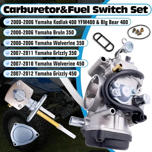 Vista 2 de Aniro Moto Nuevo carburador para Yamaha GRIZZLY 350 YFM350 2007-2009 - Yamaha YFM350 BRUIN 2004-2006 - Yamaha YFM350 WOLVERINE 2006-2009