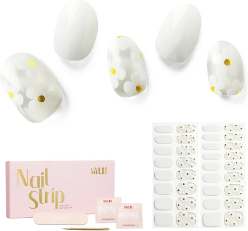Vista 16 de NAILOG - Tiras de uñas de gel semicuradas 34 piezas Compra 2 y obtén 1 lámpara ultravioleta Calcomanías de esmalte de uñas duraderas con acabado