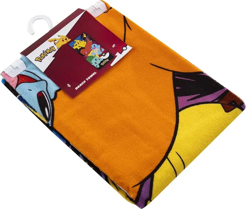 Vista 3 de Northwest Toalla de playa Pokemon, Pikachu Charmander Squirtle Bulbasaur, suave y absorbente, 30 x 60 pulgadas, Pokémon atardecer