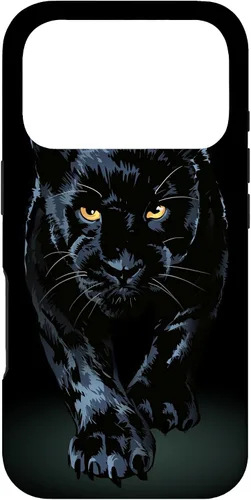 Vista 30 de iPhone 16 Black Panther Walking Toward Shadow - Estuche de regalo para amantes de los gatos salvajes