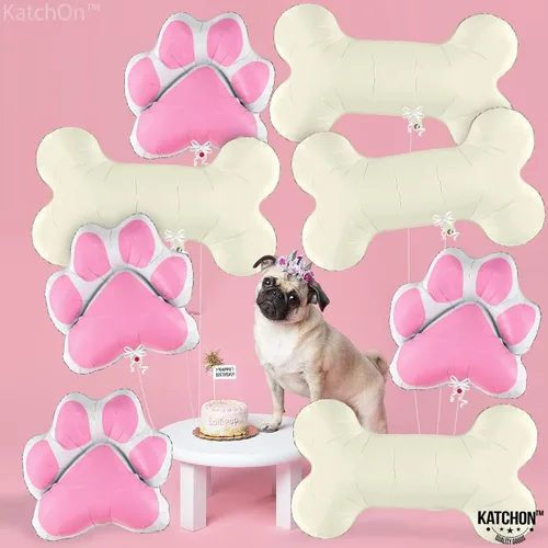 Vista 8 de KatchOn, Globos grandes para perros de 29 pulgadas, paquete de 8, globos de perro para fiesta de cumpleaños, globos con estampado de patas
