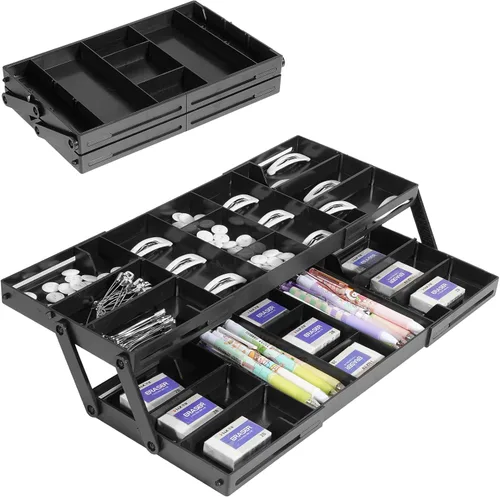 Vista 11 de Aobiono Organizador de cajones inteligente de varios niveles, bandejas plegables plegables de almacenamiento expandible de varios niveles