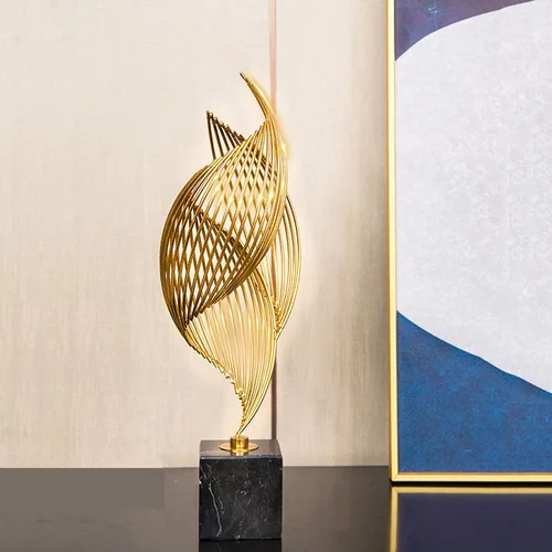 Vista 8 de Escultura china de la estatua del feng shui adornos de la caracola del metal del mármol, muebles creativos para el hogar, muebles modernos