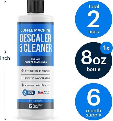Vista 3 de Essential Values solución descalcificadora para máquinas Keurig, Delonghi, Saeco, Gaggia, Nespresso y todas las de uso único, de café y espresso