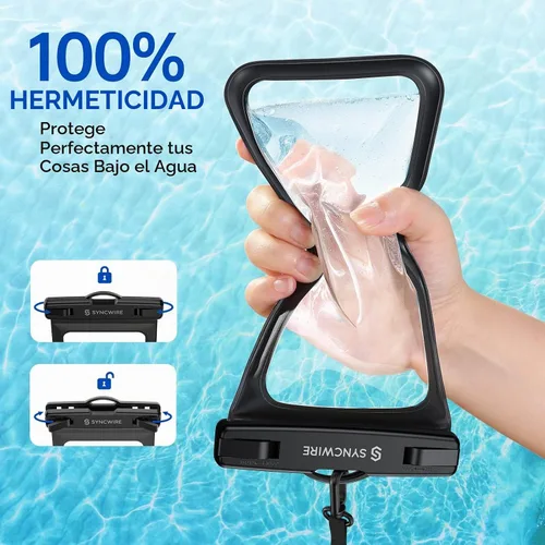 Vista 5 de Syncwire Funda impermeable para teléfono [paquete de 2] – Funda universal IPX8 impermeable para teléfono con cordón compatible con iPhone 13/12/11