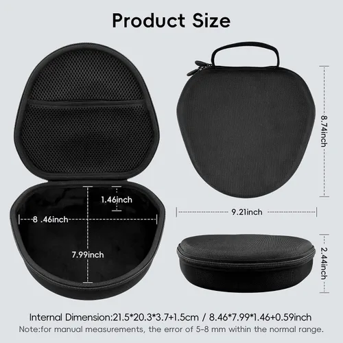 Vista 5 de khanka Funda para auriculares inalámbricos Apple Airpods Max/Max 2, color Negro