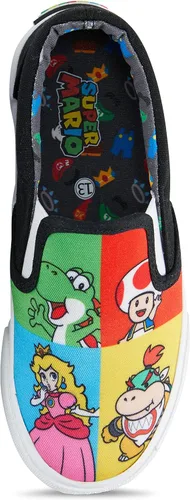 Vista 4 de Nintendo Tenis deportivos Mario para niños, zapatos de caña alta Super Mario - Mario, Luigi, Kirby y Donkey Kong con cordones