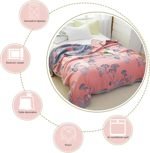 Vista 7 de Ginkgo Biloba - Juego de cama de algodón transpirable para todas las estaciones (B, 79 pulgadas de ancho x 90 pulgadas de largo)