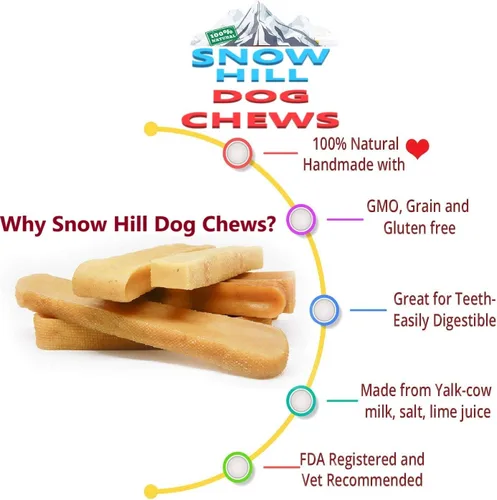 Vista 3 de Snow Hill Natural Himalayan 14-15 piezas masticables para perros pequeños de larga duración, sin gluten, sin OMG, rico en proteínas para mejorar