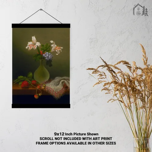 Vista 4 de Un jarrón de lirios de maíz y heliotropo por Martin Johnson Heade Premium Poster Print Reproducción de pintura de obras de arte finas Regalo