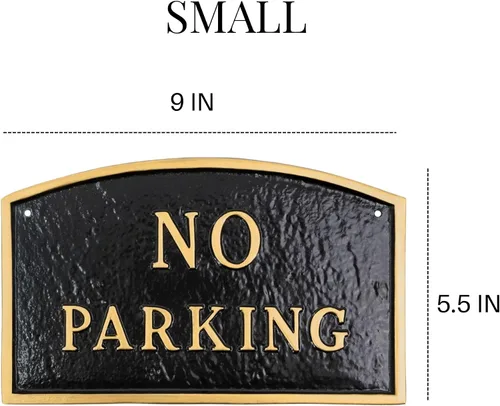 Vista 3 de Montague Metal Products SP-8sm-BG Placa de declaración de arco sin estacionamiento, pequeña, negra y dorada Negro/Oro