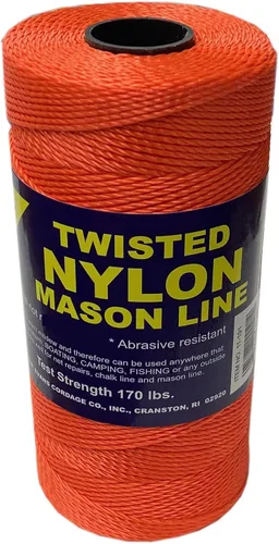 Vista 2 de T.W Evans Cordage 11-191 Número-18 Línea Mason de nailon trenzado, 1100 pies, naranja neón