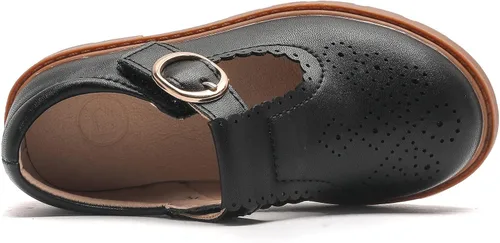 Vista 4 de kkdom Mary Jane - Zapatos planos de vestir con correa para niñas, zapatos escolares para bodas, fiestas (niños pequeñosniños grandes)