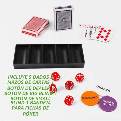 Vista 7 de Homwom Juego de póquer para viajar, 100 piezas, 5 colores, fichas de póquer profesionales en caja de regalo de cartón, fichas de póquer de casino