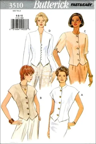 Vista 2 de Butterick 3510 - Patrón de costura con botón frontal rápido y fácil, tamaño de señorita 6-8-10