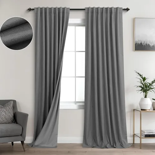 Vista 15 de KOUFALL - Cortinas de medio estilo francés de lino para ventana, juego de 2 cortinas cortas de 40 pulgadas de longitud, para privacidad, cortinas