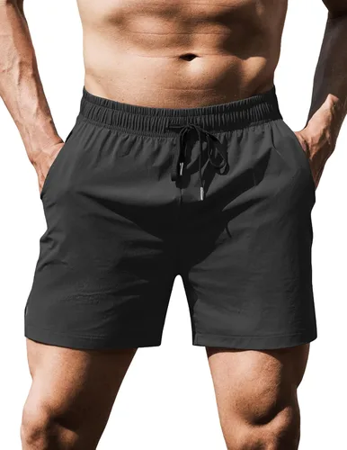 Vista 17 de COOFANDY Pantalones cortos deportivos para correr para hombre de 5 pulgadas, paquete de 2 pantalones cortos de entrenamiento para gimnasio