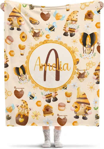 Vista 36 de Manta de franela ligera de abeja, regalos para niñas y mujeres en todas las estaciones, manta para cama, sofá, 30 x 40 pulgadas, para bebé/mascotas