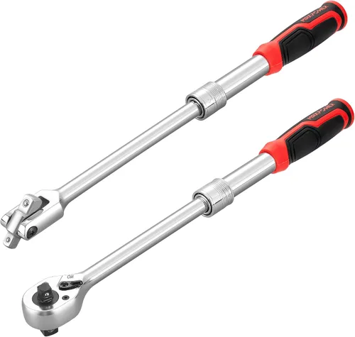 Vista 10 de MAXPOWER - Llave de trinquete extensible de 1/2", mango de 16.1"-22", agarre suave