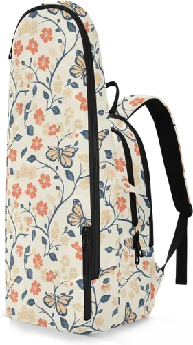 Vista 2 de Tennis Racquet Ball Bag Cute Sturdy Cartoon Butterflies Flower Light Color Tennis Bag Holds 2 Rackets for Women Men raquetas de tenis