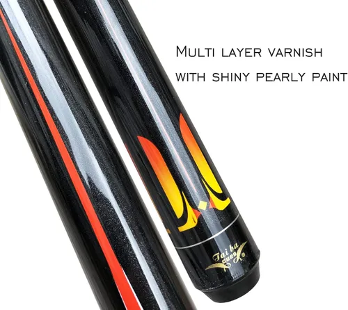 Vista 3 de Tai ba cues Taco de billar profesional de madera de arce canadiense de 2 piezas, punta de 0.512 in, palo de piscina de 18,19 onzas (seleccionable)