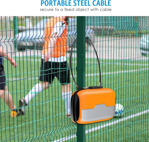 Vista 2 de AMIR Caja de seguridad portátil con combinación de 4 dígitos con cerradura de seguridad, impermeable, antirrobo, pequeña caja de seguridad