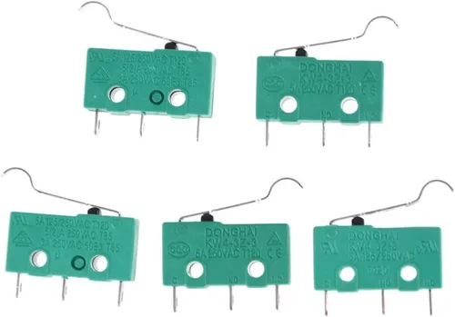 Vista 3 de 3 Pins Micro Touch Switches NO+NC 5A 125VAC 250VAC Mini Limit Switch Micro Switch Microswitches With Hinge Lever 5pcs