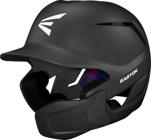 Vista 2 de Easton Casco de bateo de béisbol Z50 Protector de mandíbula multiajuste Color mate Negro