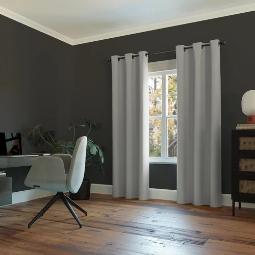 Vista 101 de Sun Zero Easton - Cortina opaca con ojales, ahorro de energía, 40 x 63 pulgadas, cebada