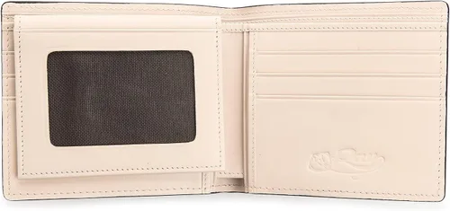 Vista 6 de Cartera de cuero de mantarraya pulida negra perla blanca, Blanco Perla Negro, Casual