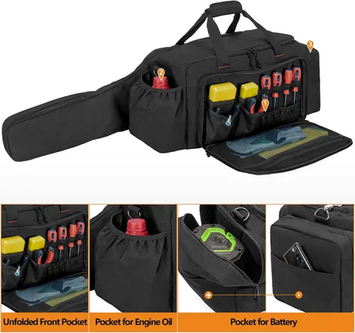 Vista 3 de samdew Funda de transporte para motosierra, bolsa de almacenamiento acolchada para motosierra compatible con motosierra eléctrica EGO de 14, 16 y 18